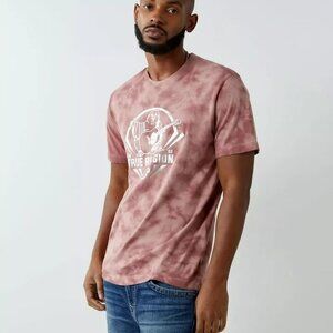 True Religion Jeans T-Shirt Tie Dye Logo Tee Crew Buddha Horseshoe Graphic Men's